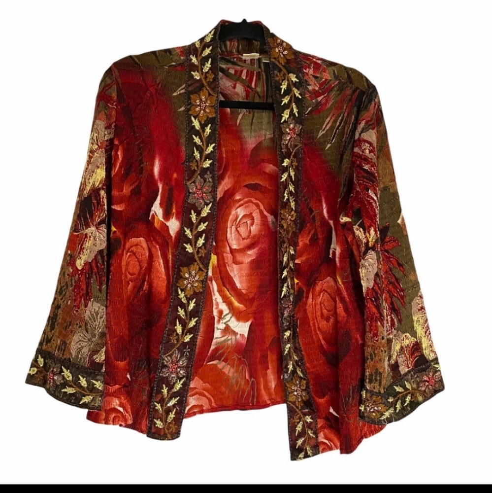 Alberto Makali Embroidery Beaded Stunning Embellished Jacket XL